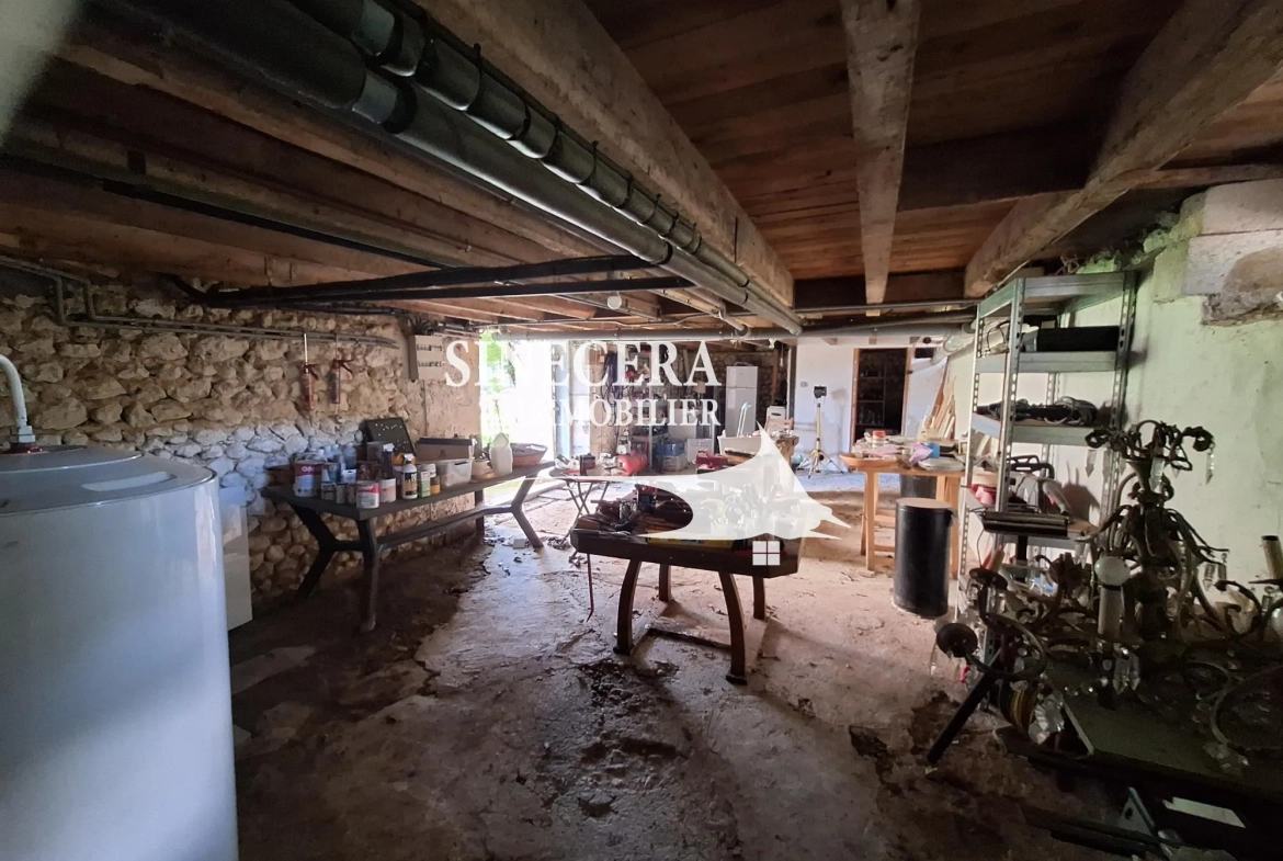 Belle maison à Ribérac avec piscine, grand terrain et dépendances 