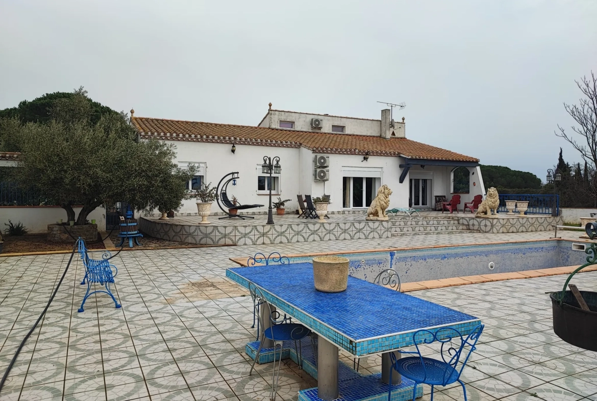 Grande villa familiale avec piscine dans le Minervois, vue montagne et terrain de 1142 m² 