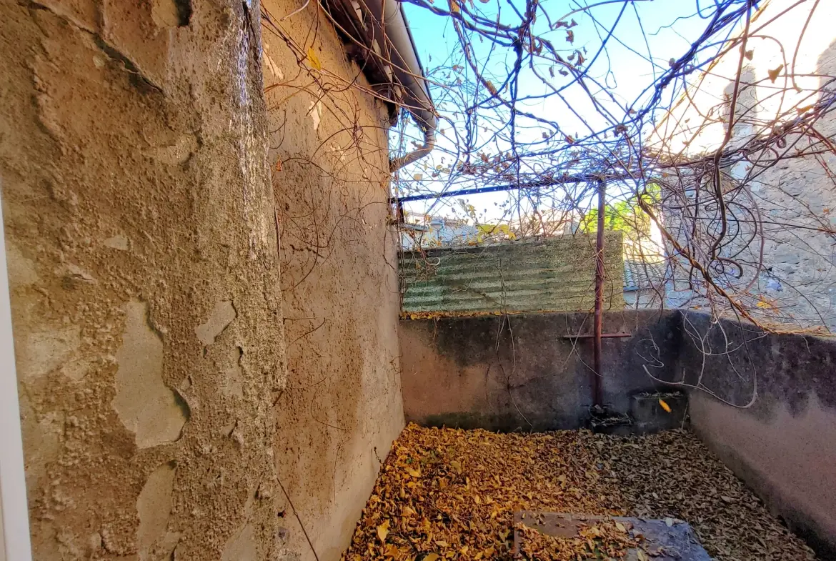 Maison en pierre à rénover avec terrasse et garage à Capendu, proche Carcassonne 