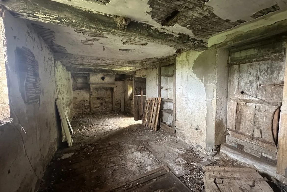 Ancien corps de ferme à rénover avec dépendances et grand terrain à Bourg-le-Comte 
