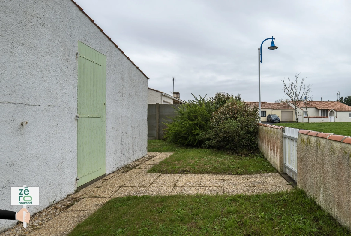 Charmant pavillon à vendre à L’Aiguillon, 2 chambres, véranda, garage et terrain clos en Vendée 