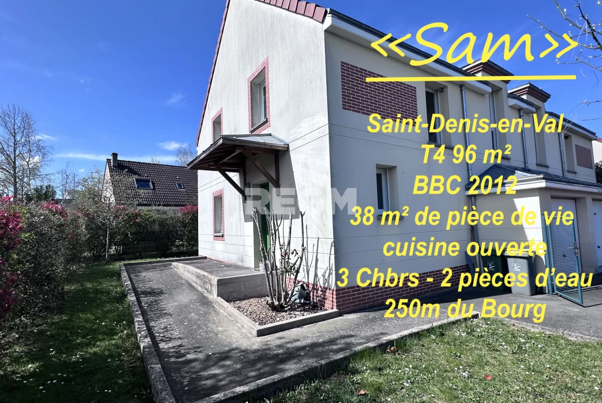 Maison récente de 96 m² avec jardin et garage à Saint-Denis-en-Val (45) 