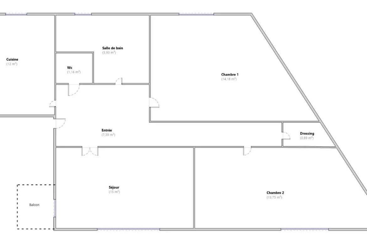 Appartement F3 de 68m² avec Garage et Balcon à Chamalières 