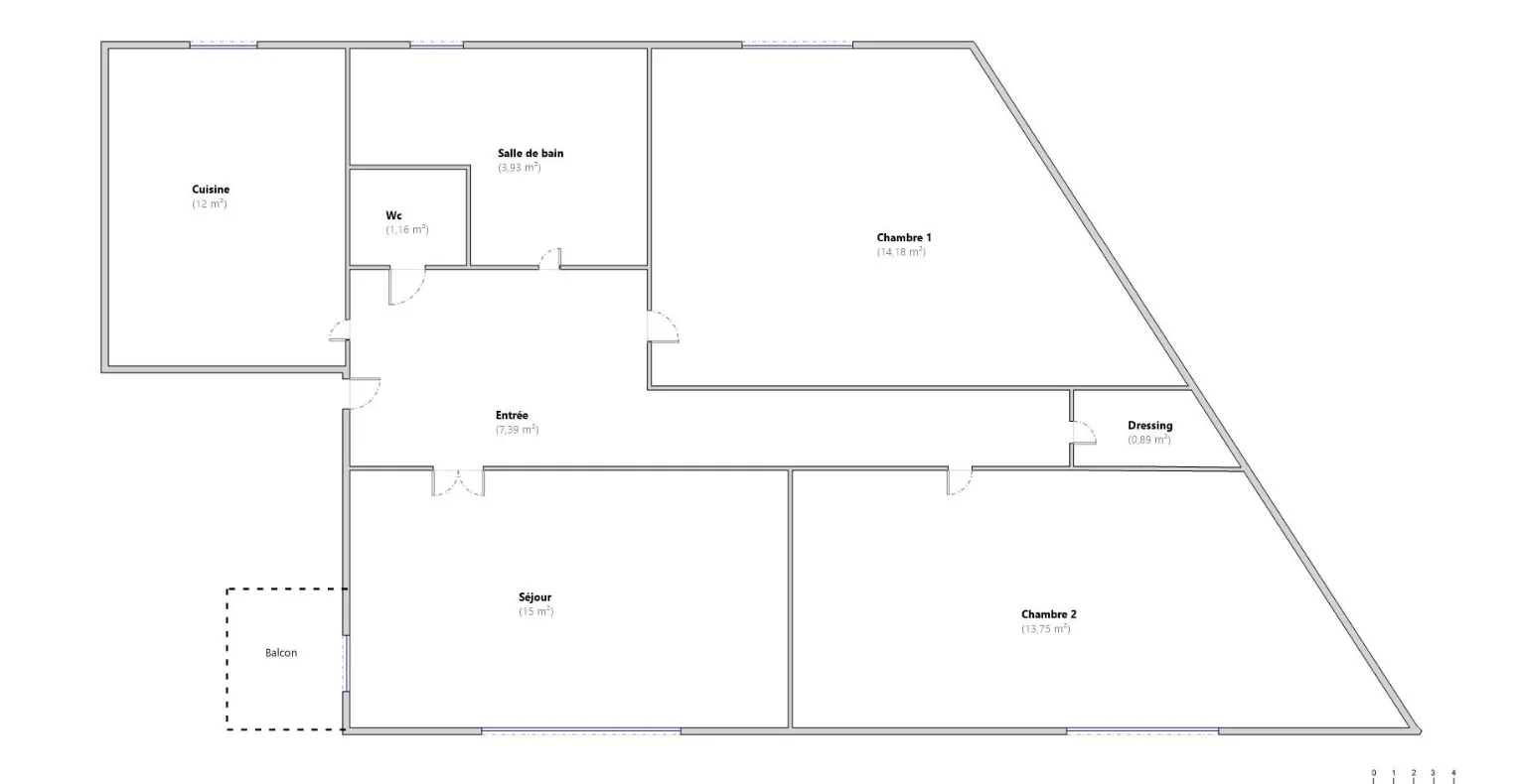 Appartement F3 de 68m² avec Garage et Balcon à Chamalières 