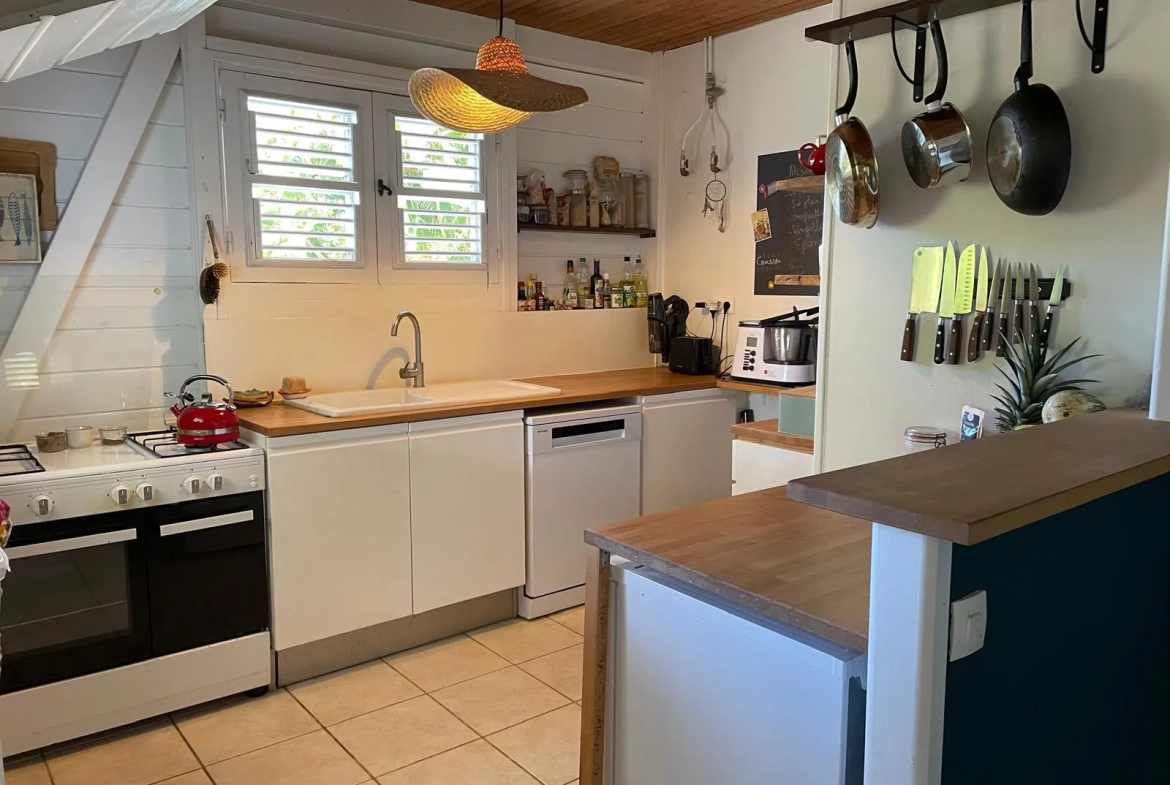 A vendre maison F3 en bois à Ducos, quartier calme, jardin, disponible en 2025 