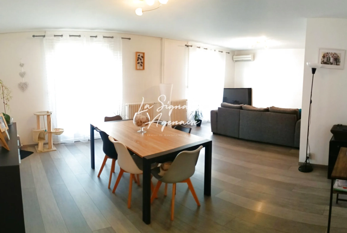 Appartement lumineux de 82m² avec balcon et parking au centre d'Agen 