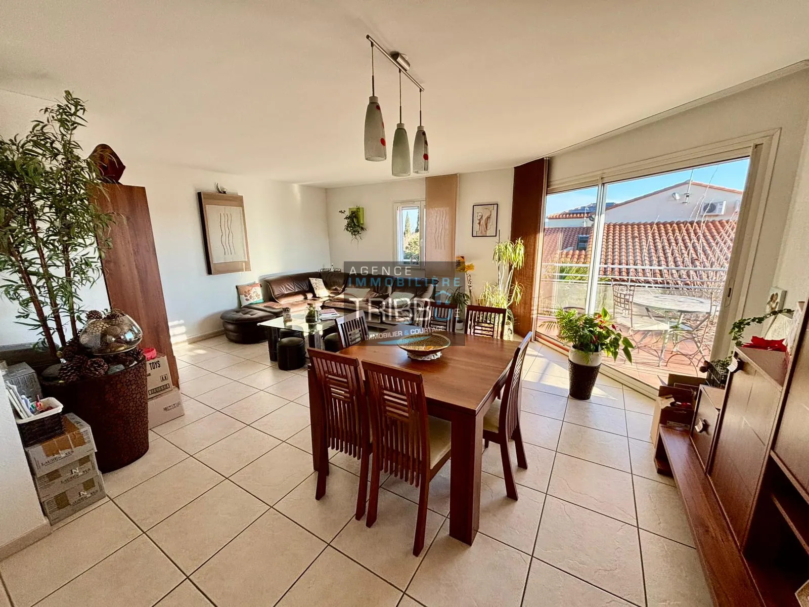 Appartement T4 avec terrasse, garage et vue à Pollestres 