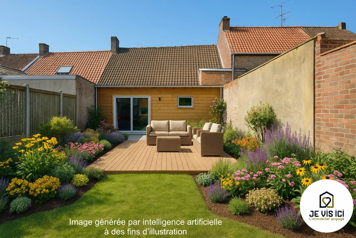 Maison flamande rénovée de 80 m² à Baisieux, moderne et lumineuse, prête à vivre 