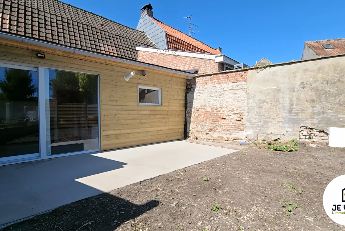 Maison flamande rénovée de 80 m² à Baisieux, moderne et lumineuse, prête à vivre 