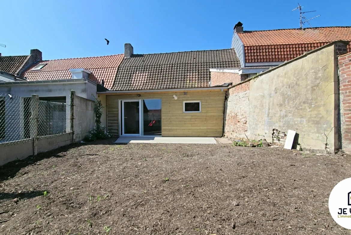 Maison flamande rénovée de 80 m² à Baisieux, moderne et lumineuse, prête à vivre 