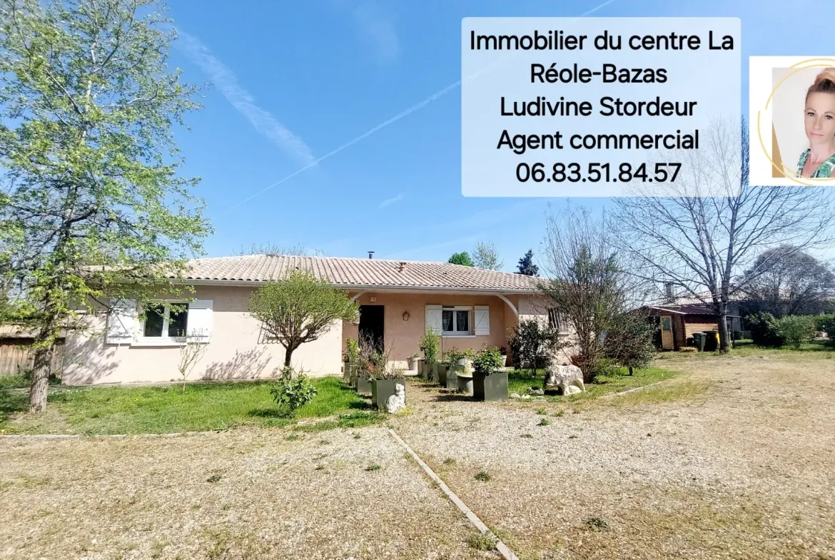 Maison 110 m² à vendre à La Réole, environnement calme et grand terrain 