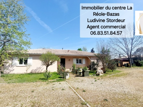 Maison 110 m² à vendre à La Réole, environnement calme et grand terrain