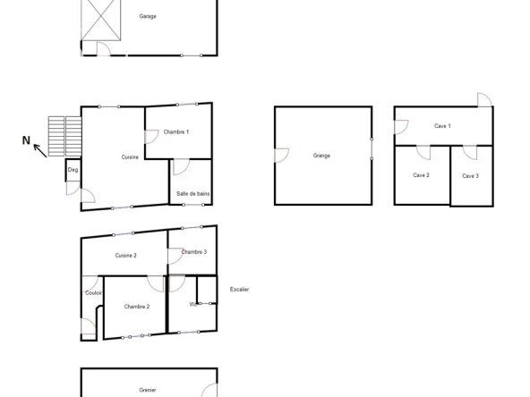 Maison 2 niveaux avec jardin, garage à La Châtre 36400 