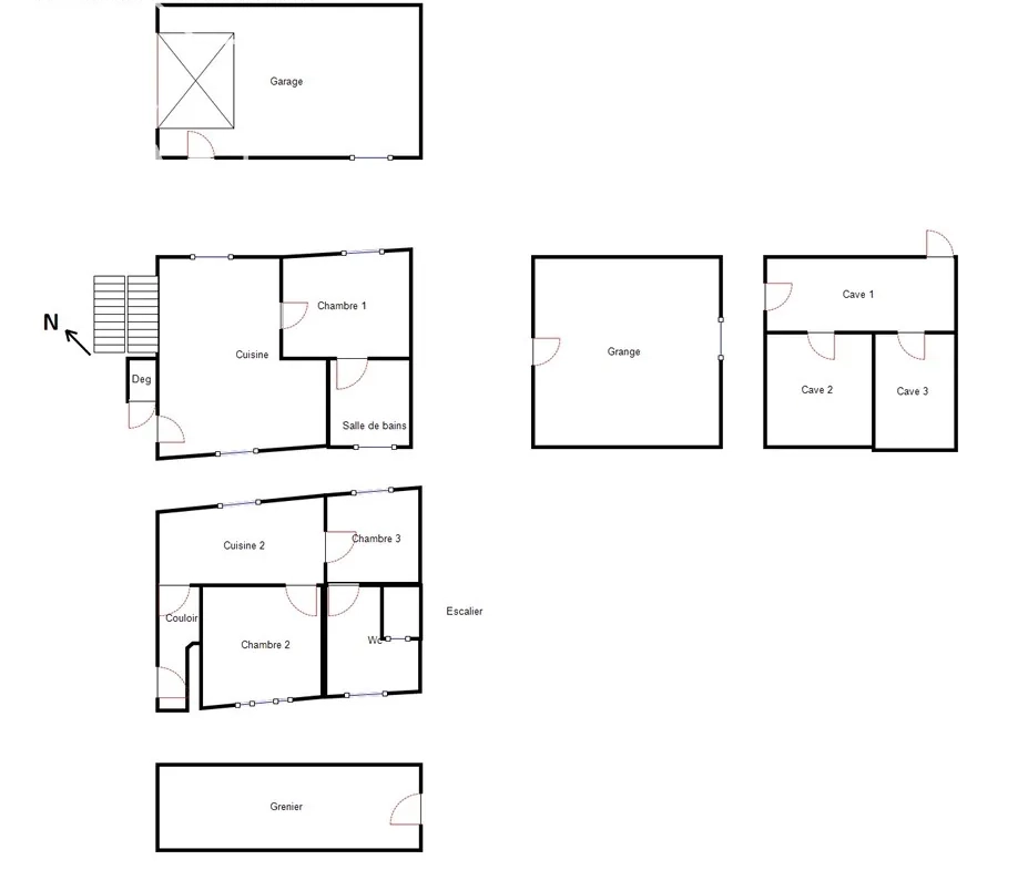 Maison 2 niveaux avec jardin, garage à La Châtre 36400 