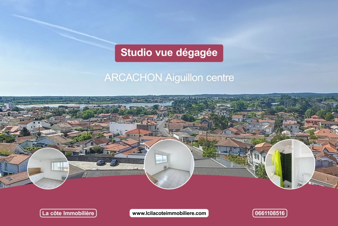Studio à vendre avec vue dégagée sur le Bassin à Arcachon 