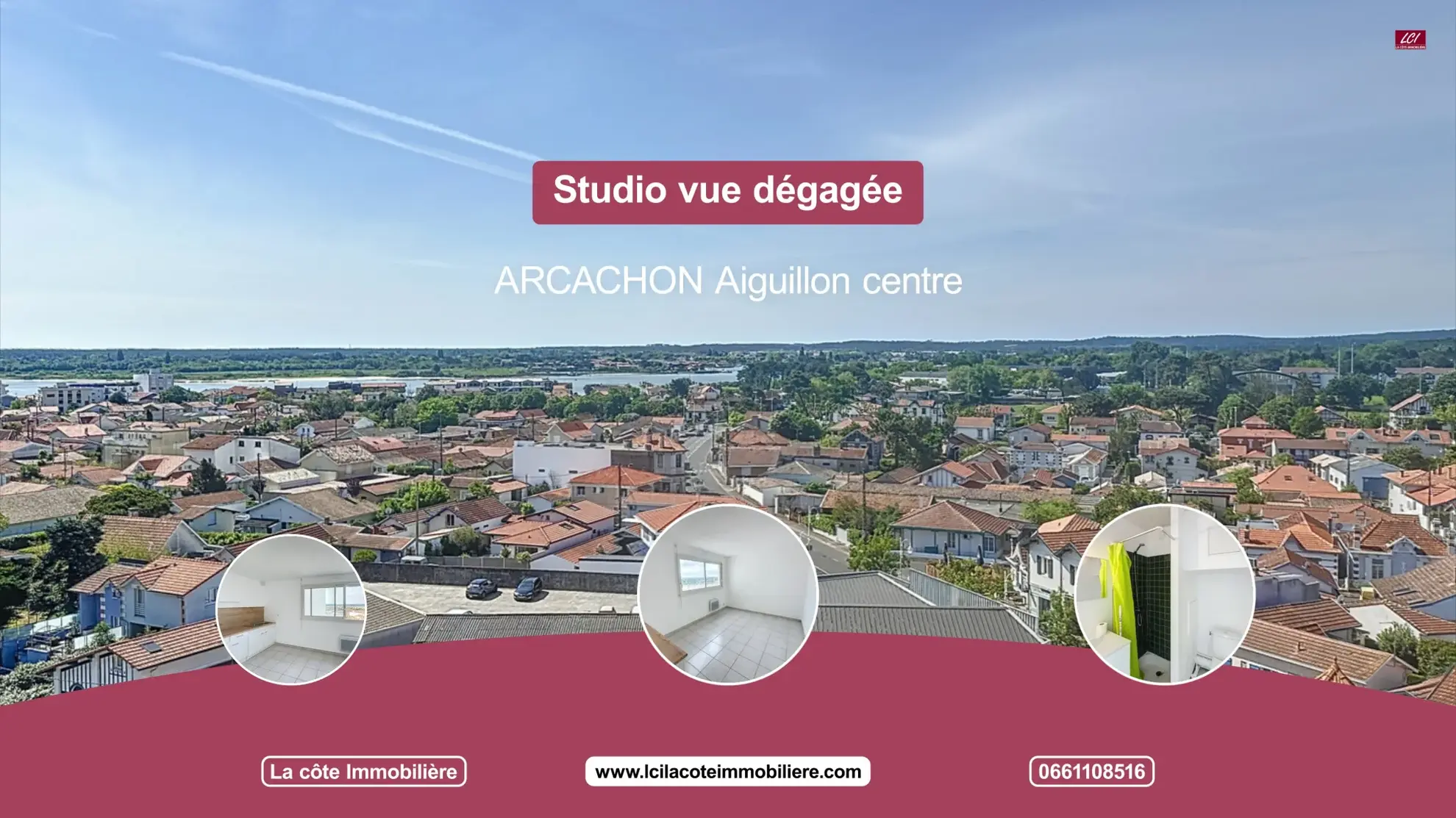 Studio à vendre avec vue dégagée sur le Bassin à Arcachon 
