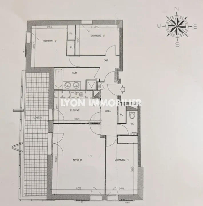 Appartement 4 pièces avec terrasse à Mions centre - Vue dégagée 