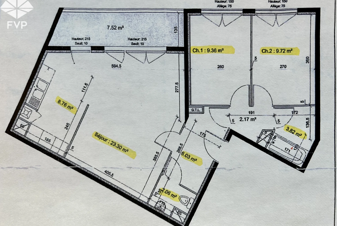 Appartement T3 à Fécamp avec terrasse, parking et emplacement central, idéal pour investissement ou habitation 