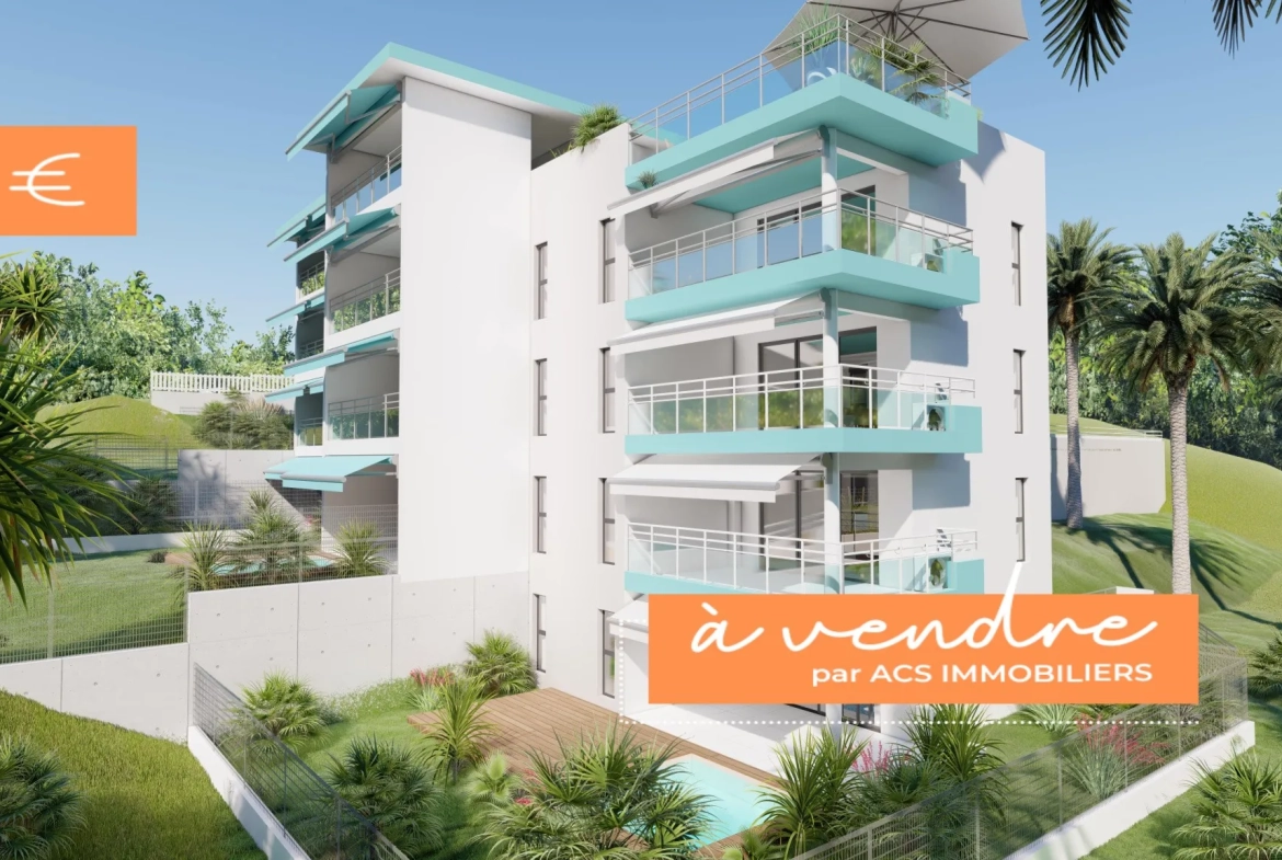 Appartement F1 neuf avec terrasse et parking à Fort-de-France - Résidence Les Terrasses de Saint-Paul 