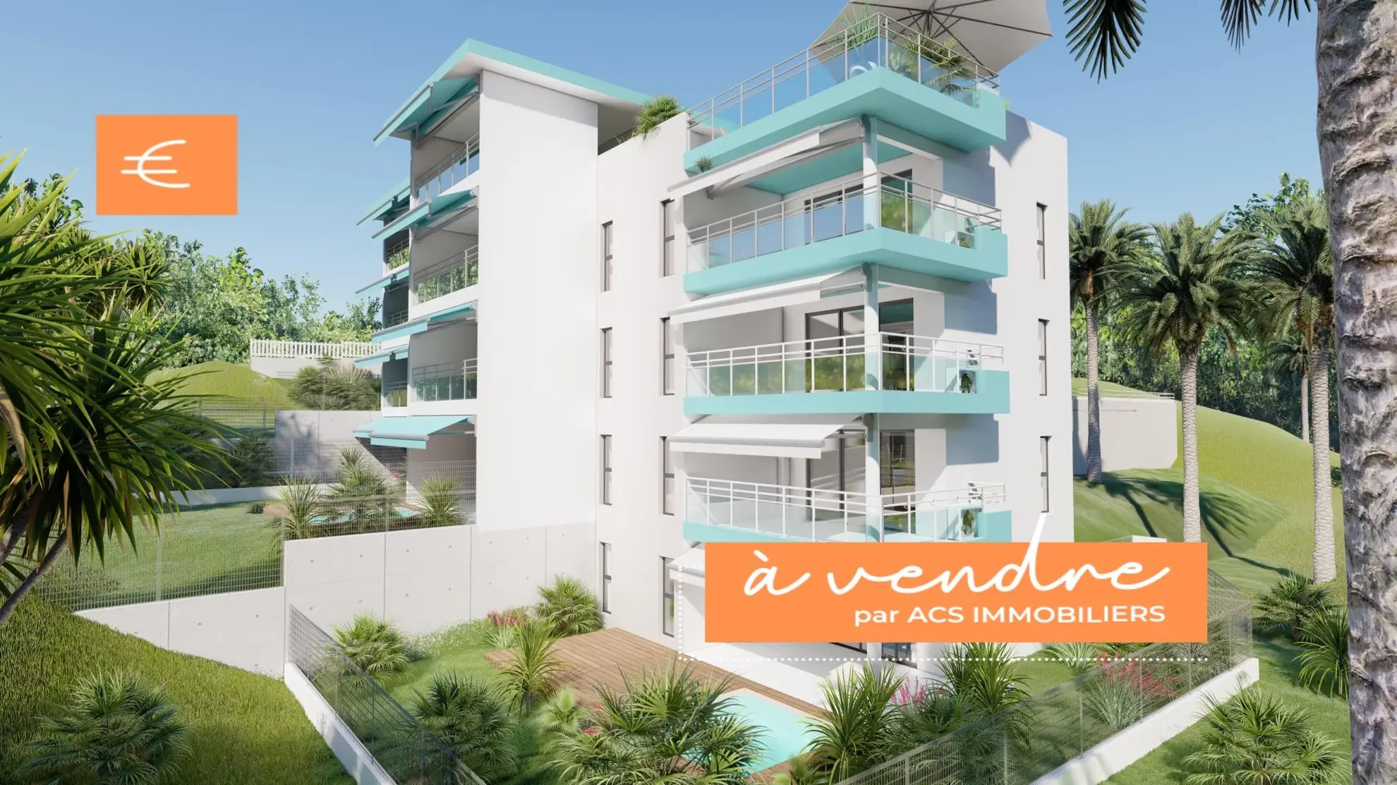 Appartement F1 neuf avec terrasse et parking à Fort-de-France - Résidence Les Terrasses de Saint-Paul 