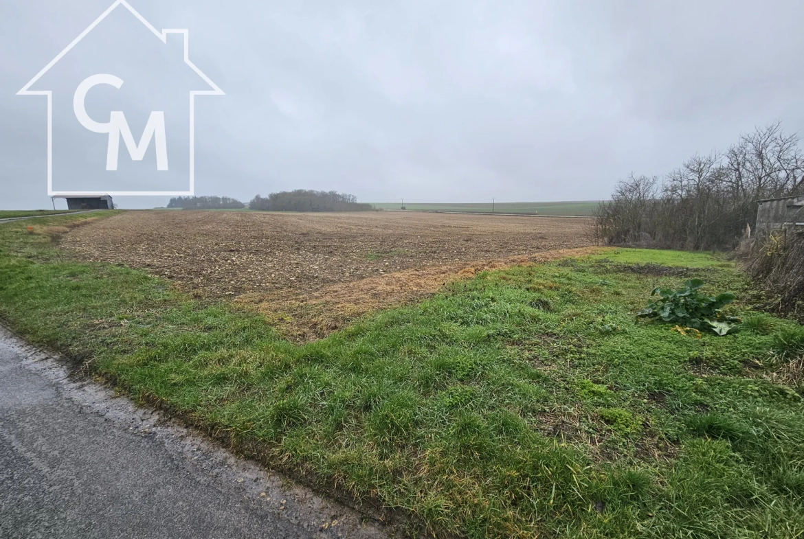Terrain constructible de 602 m² à Paudy avec parcelle agricole attenante 