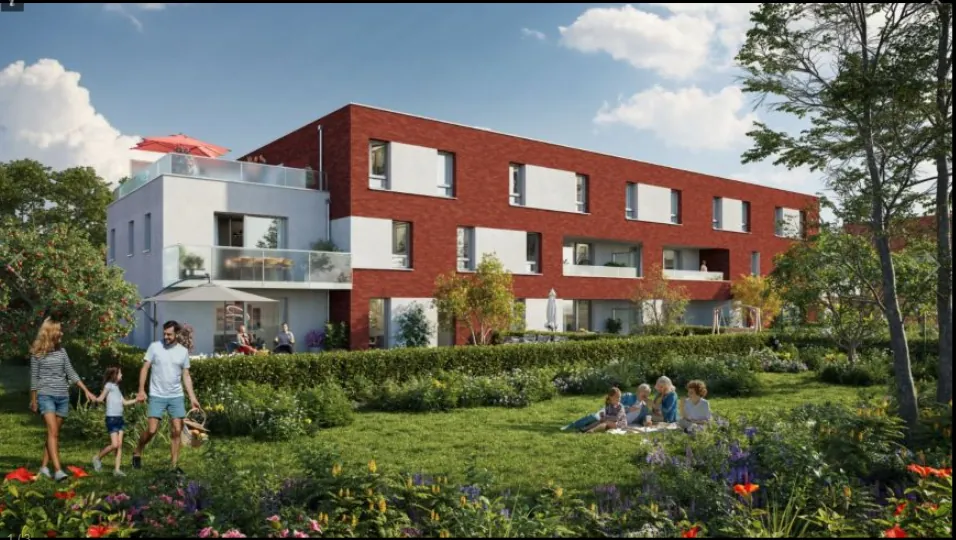 Appartement 3 pièces à Quesnoy-sur-Deûle avec balcon, parking, livraison 2025 