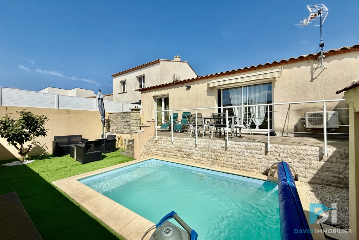 Villa moderne de plain-pied avec piscine à St Thibery - 75 m² 