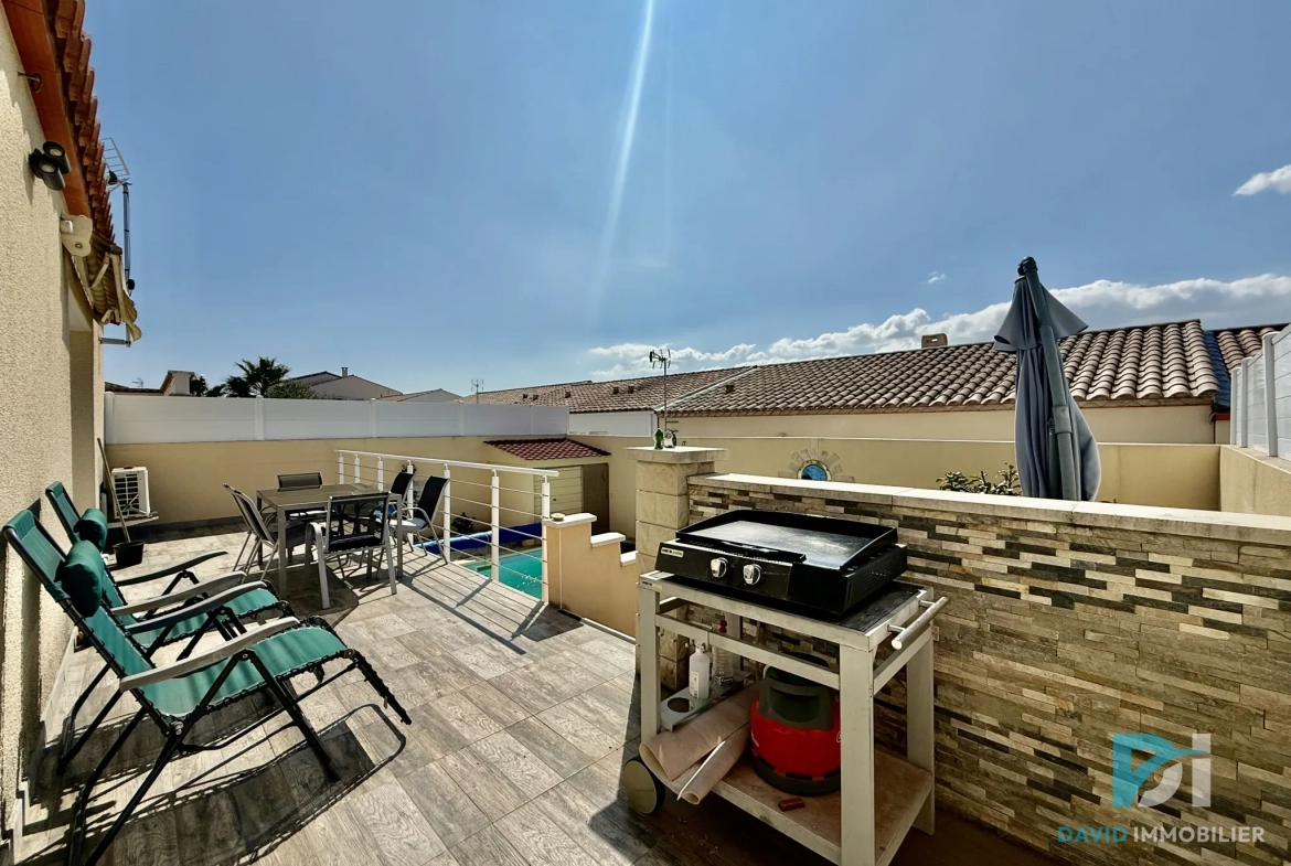 Villa moderne de plain-pied avec piscine à St Thibery - 75 m² 