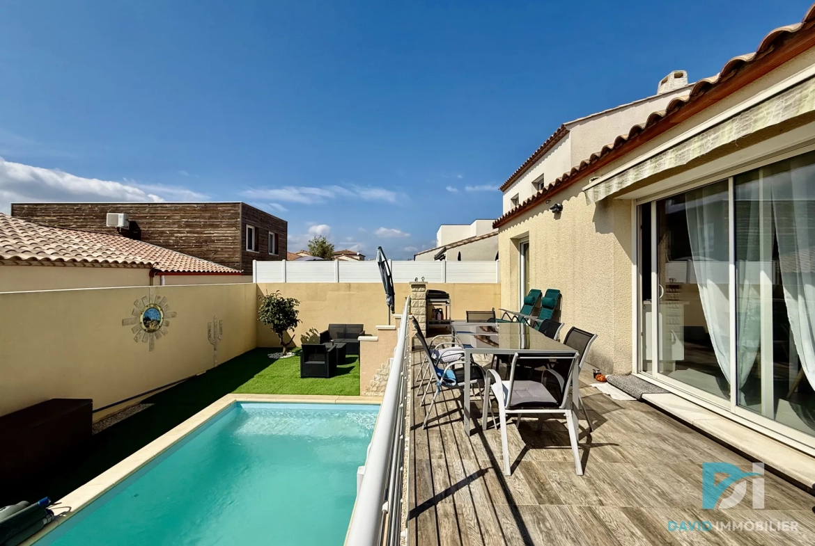 Villa moderne de plain-pied avec piscine à St Thibery - 75 m² 
