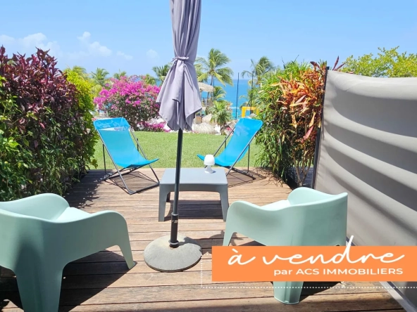 Studio meublé avec vue mer, terrasse et jardin au Diamant