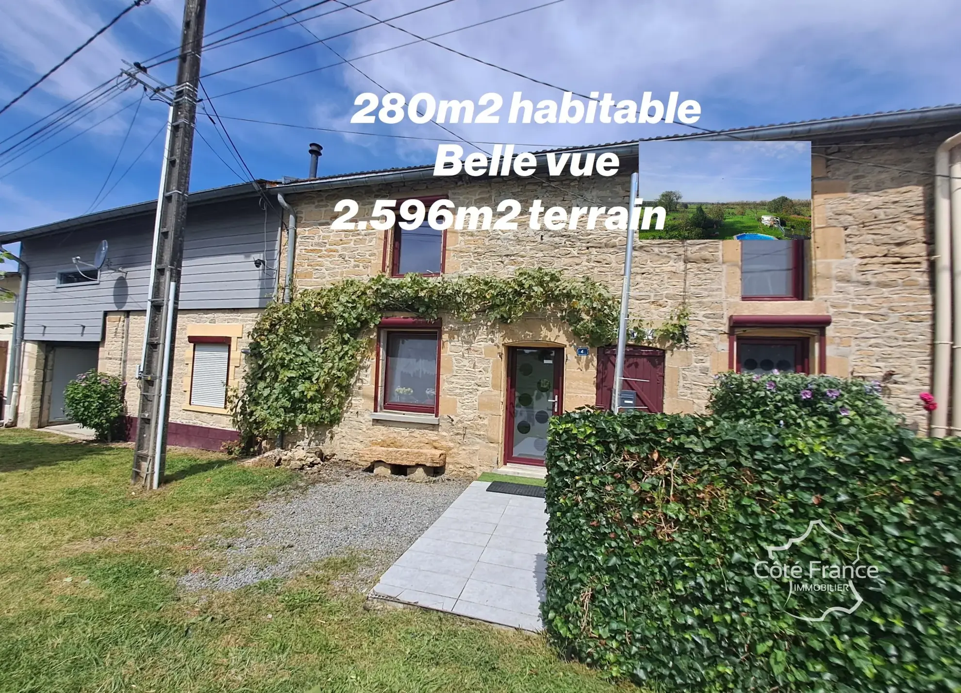 Charmante maison rénovée de 286 m² à GERMONT avec piscine et vue imprenable 