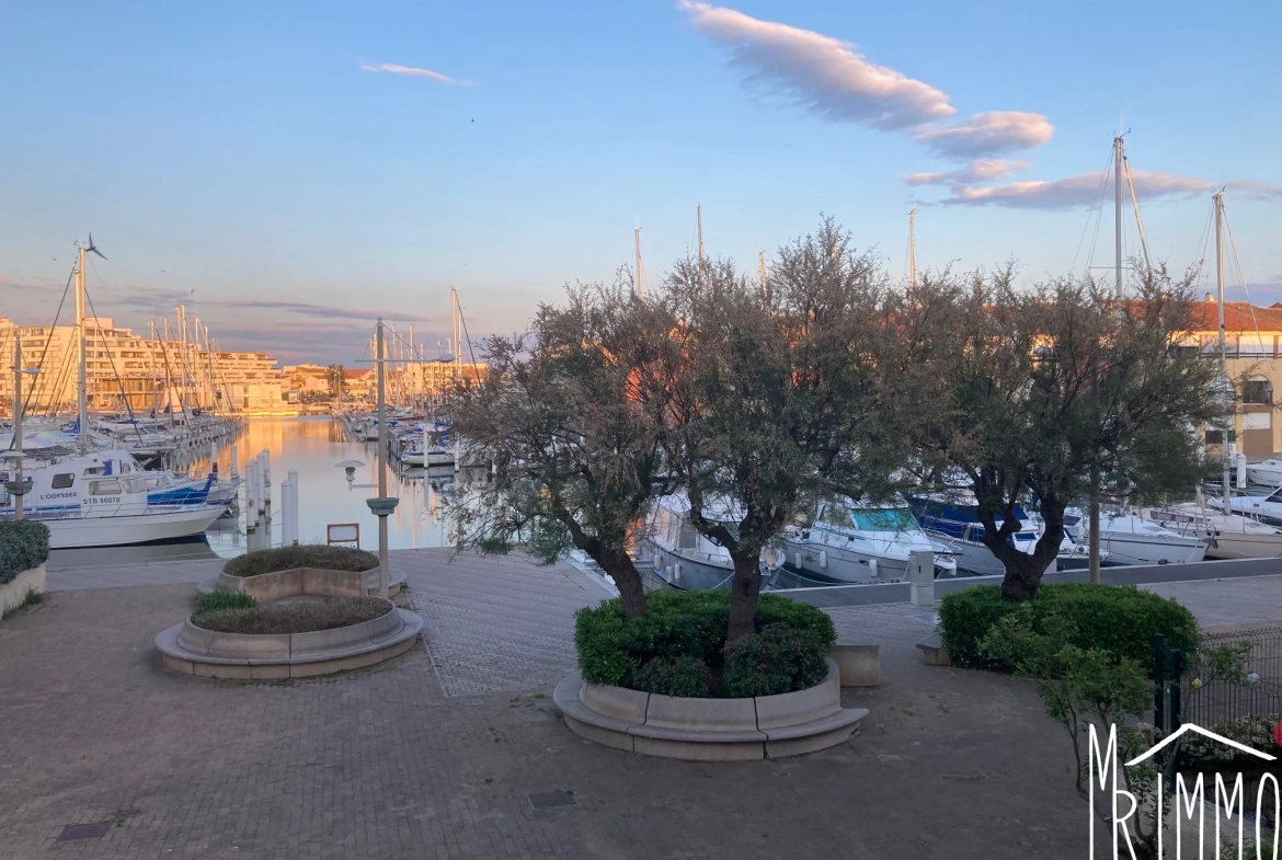 Appartement T3 avec vue port à Carnon - Dernier étage, lumineux, sécurisé 