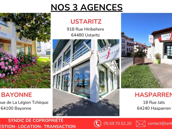 Appartement T2 en rez-de-jardin avec jardin et parking à Bayonne 