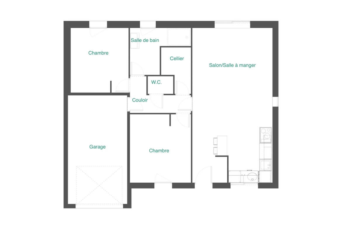 Pavillon contemporain de 2022 avec terrain de 600 m² à Villiers (86) 