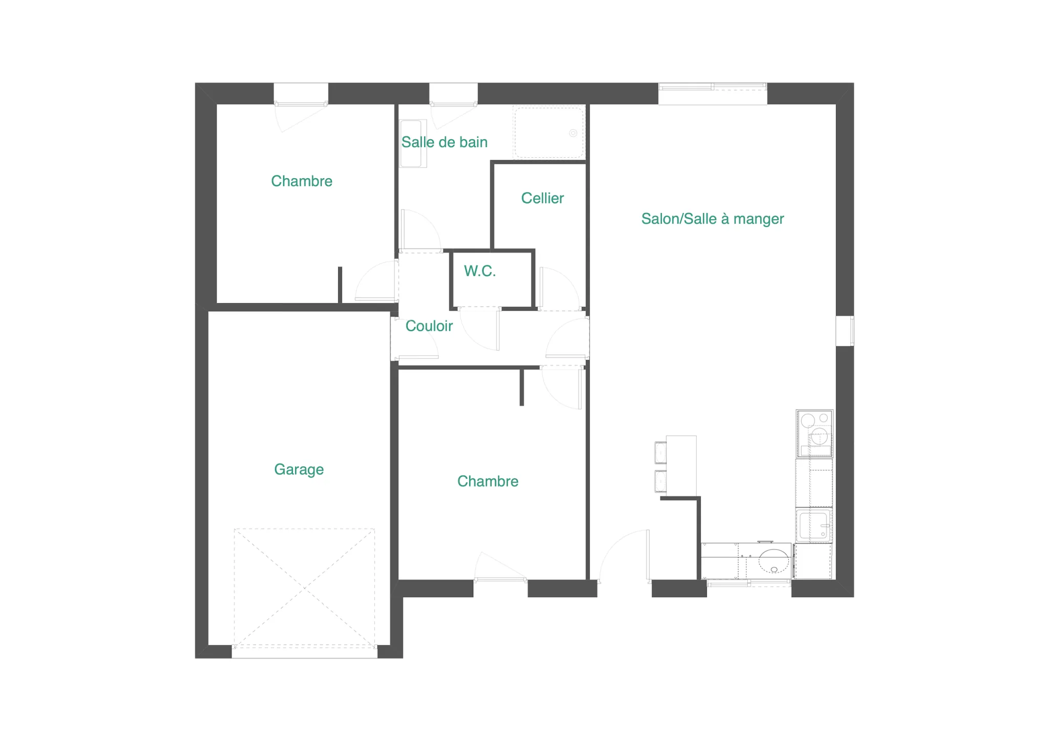 Pavillon contemporain de 2022 avec terrain de 600 m² à Villiers (86) 