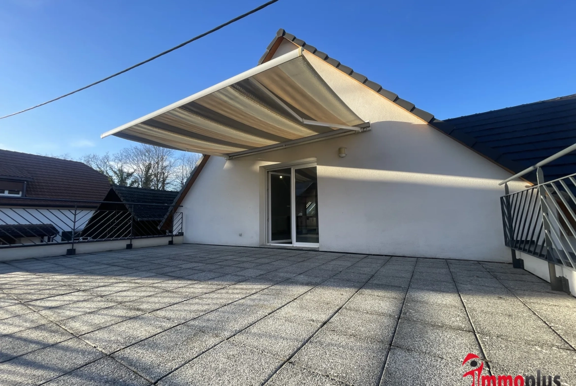 Appartement T3 avec terrasse de 45 m² à Bartenheim - standing et proximité frontière 