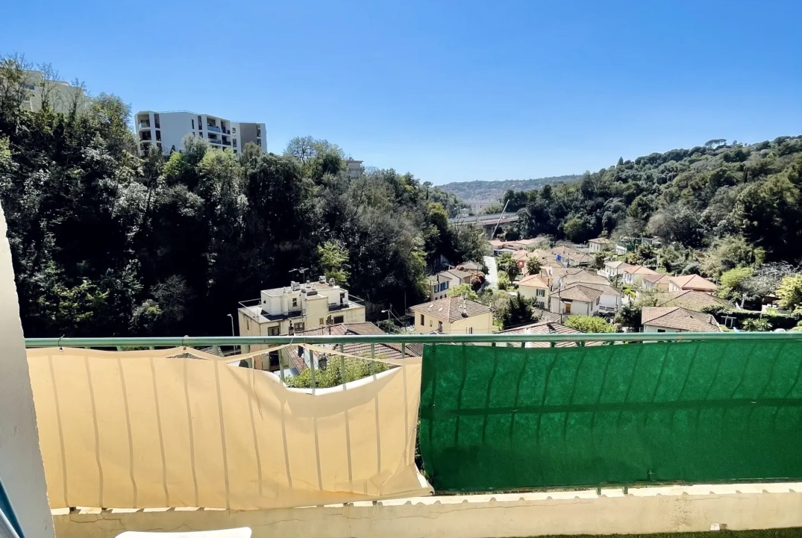 Studio lumineux avec balcon et vue montagne à Nice - idéal investissement ou résidence principale 