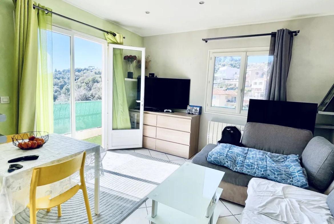 Studio lumineux avec balcon et vue montagne à Nice - idéal investissement ou résidence principale 