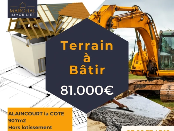 Terrain à bâtir de 900 m² à Alaincourt-la-Côte à 20 minutes de Metz