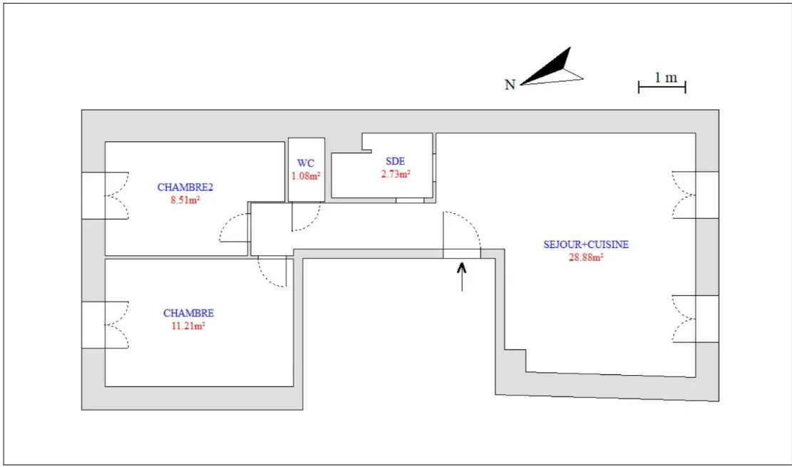 Appartement 3 pièces au cœur du 1er arrondissement de Marseille 