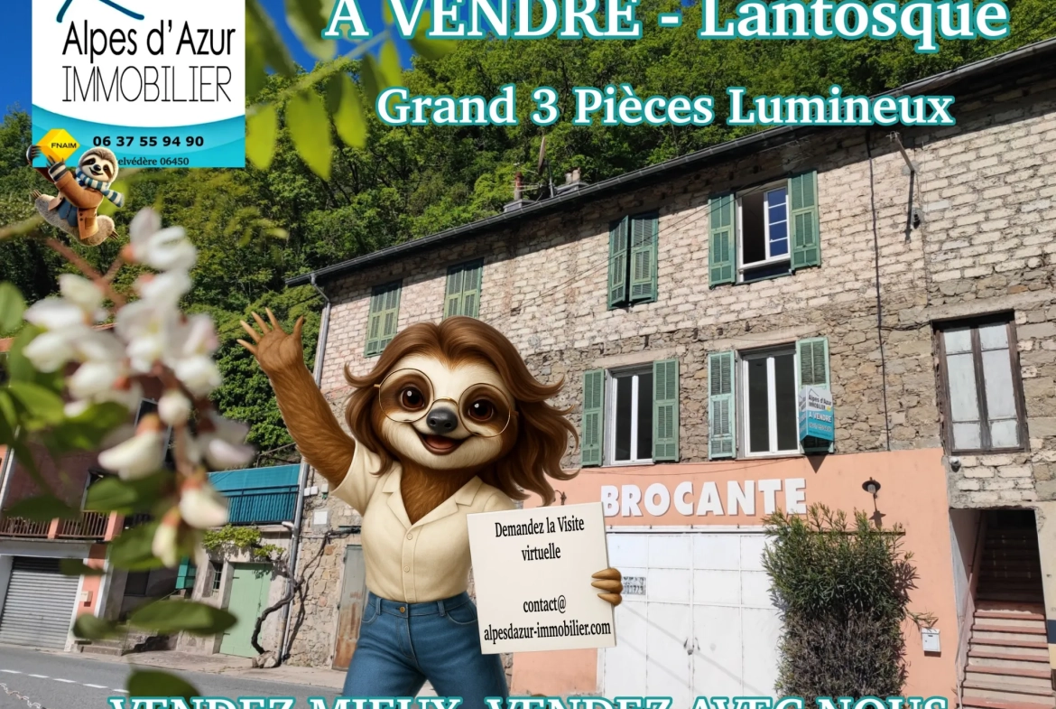 Appartement lumineux de 55 m² à Lantosque avec vue montagne 