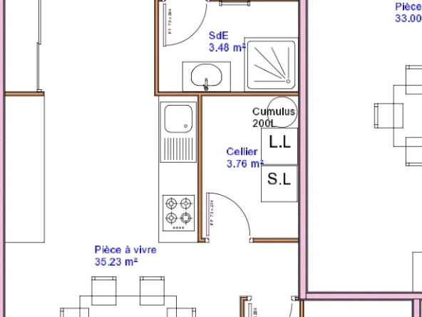 Maison de plain-pied à Médis avec jardin et parking, rénovation en cours, proximité commodités
