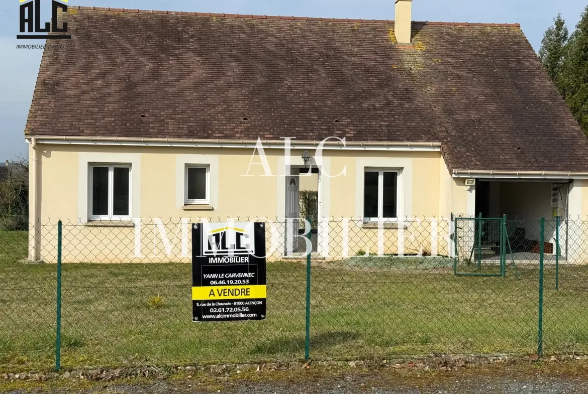 Pavillon de plain pied à vendre à Rouessé Fontaine, 80 m² avec garage et jardin 