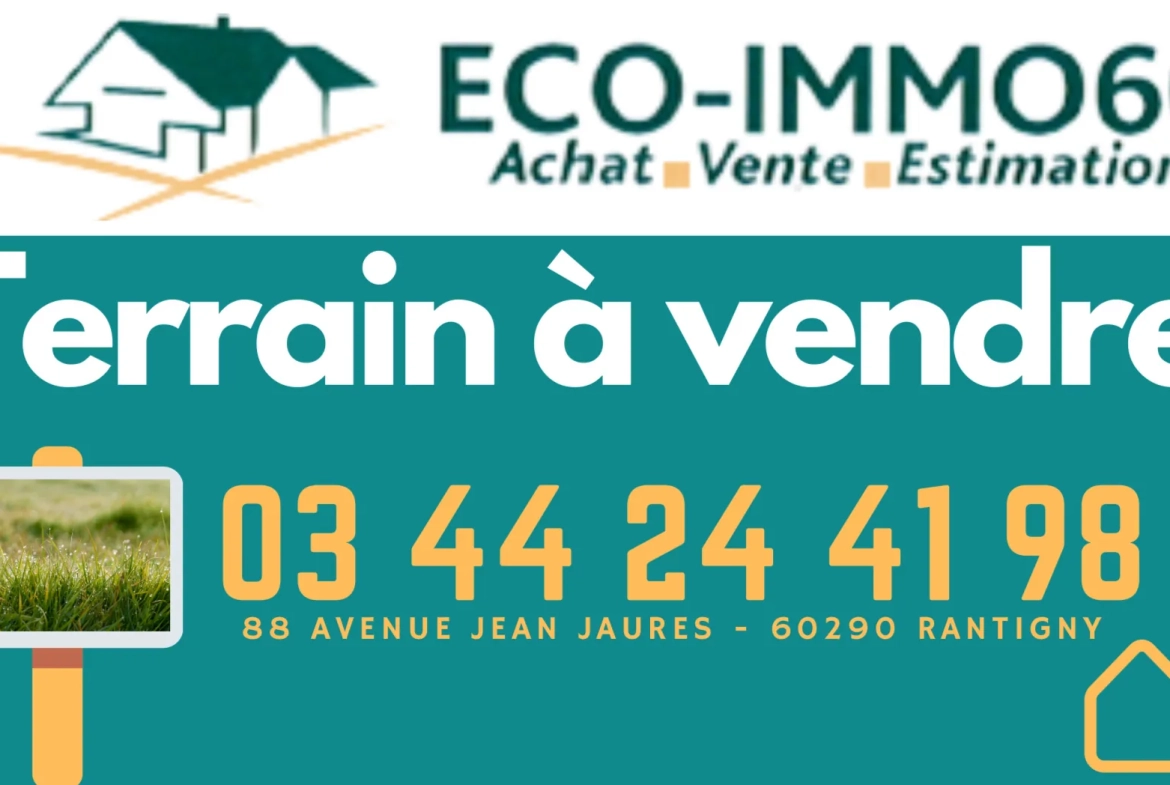 Terrain constructible en centre-ville de Liancourt de 800 m² à vendre 