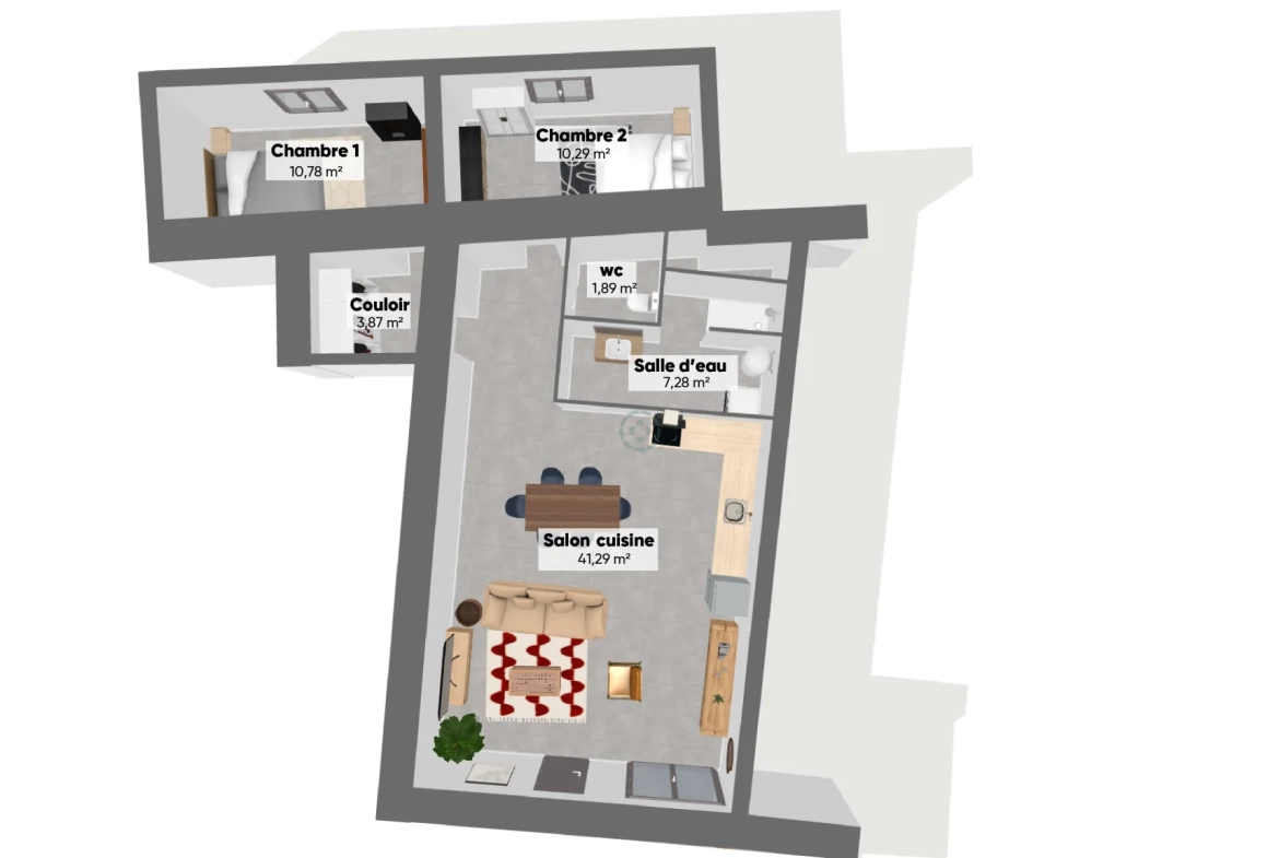 Appartement T3 moderne de 75,40 m² à Jonquières, norme RE 2020, avec cave et parking 