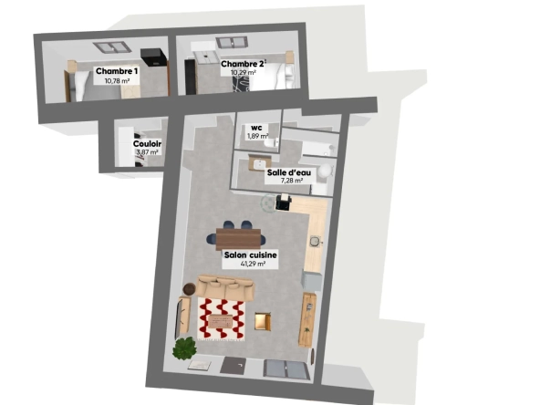 Appartement T3 moderne de 75,40 m² à Jonquières, norme RE 2020, avec cave et parking 