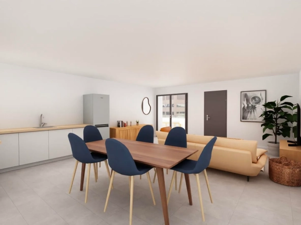 Appartement T3 moderne de 75,40 m² à Jonquières, norme RE 2020, avec cave et parking