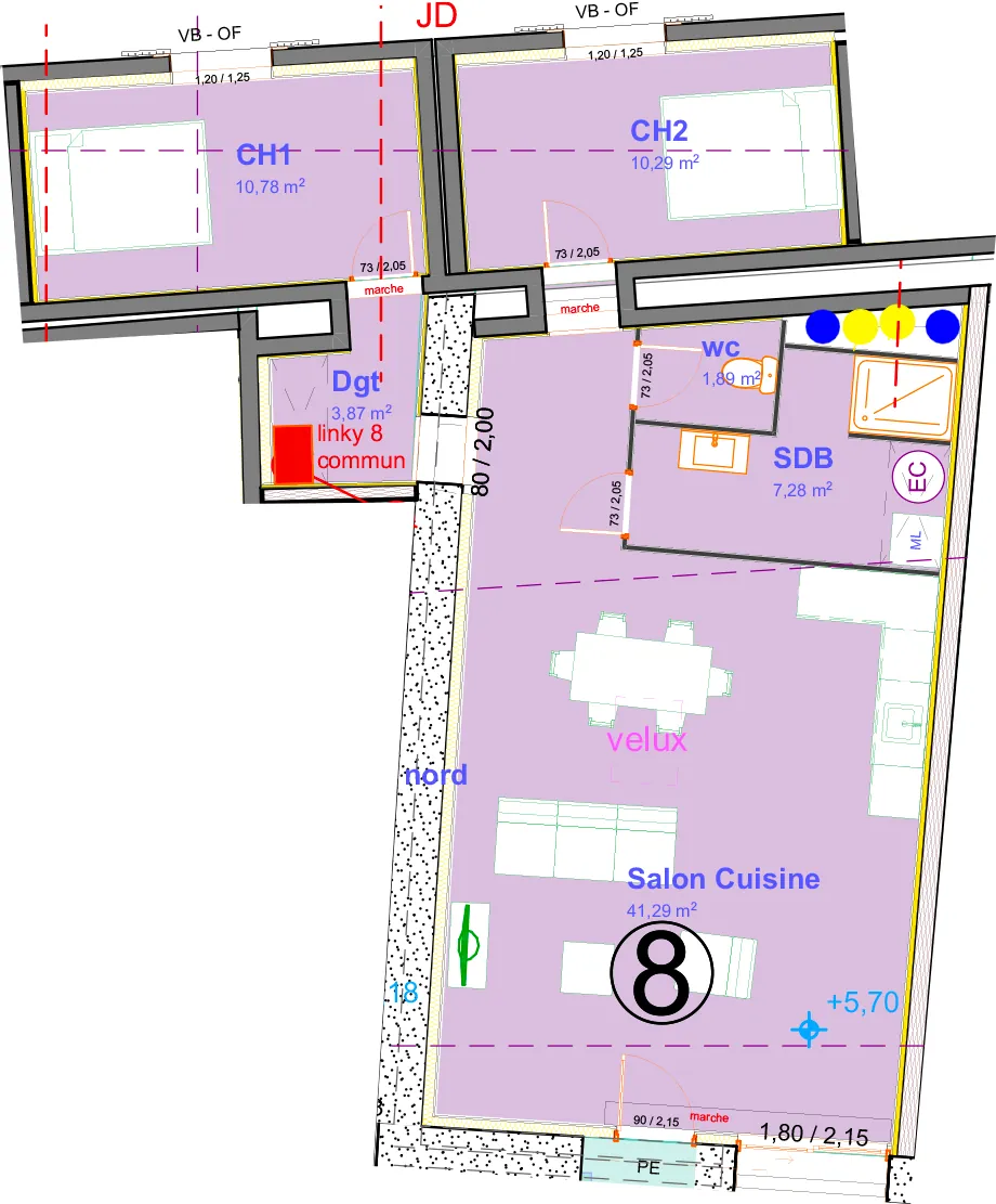 Appartement T3 moderne de 75,40 m² à Jonquières, norme RE 2020, avec cave et parking 