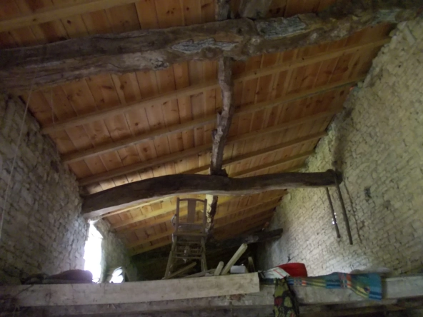 Belle maison de village charentaise à rénover avec dépendances et terrain spacieux à Aumagne 