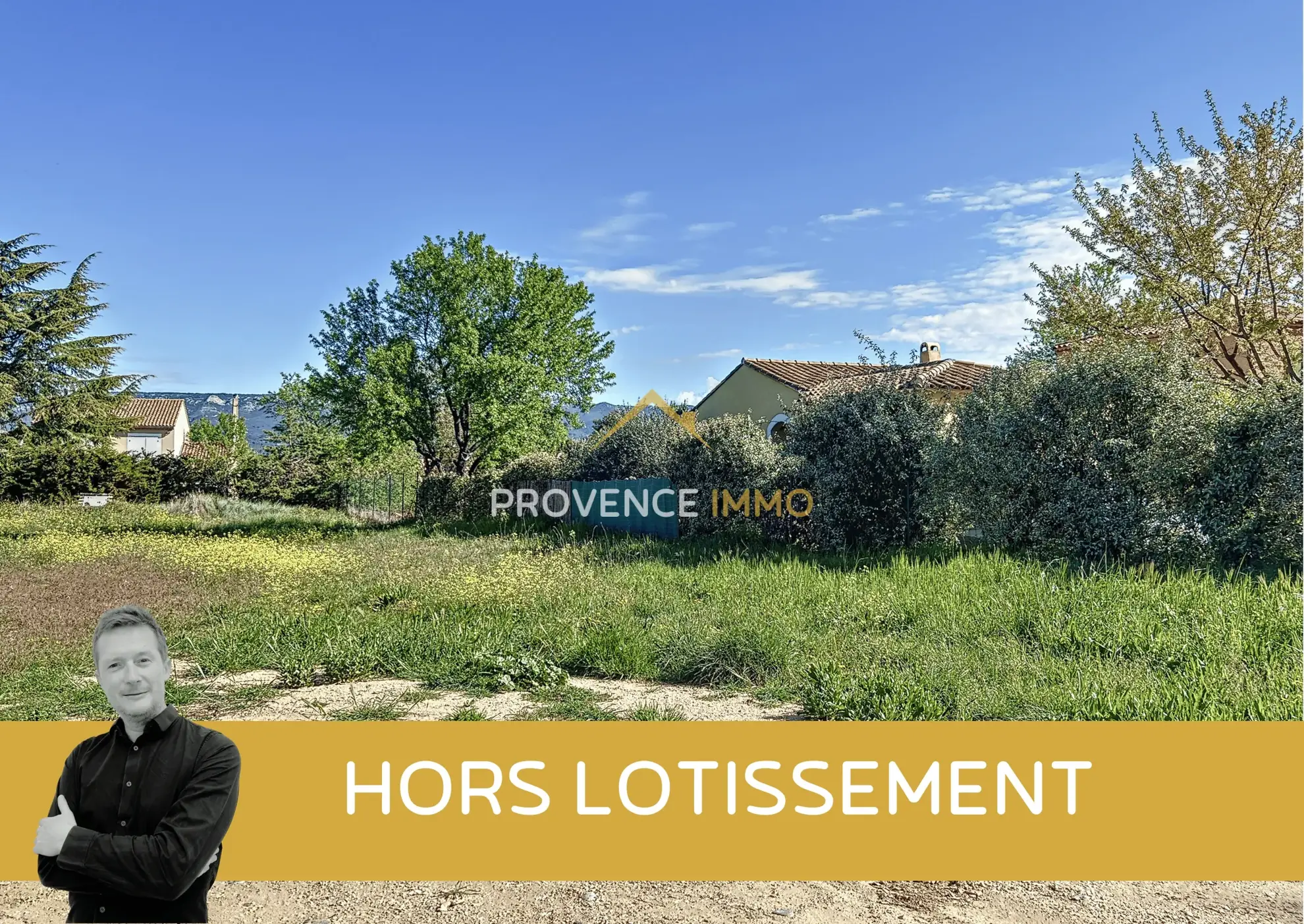 Terrain constructible de 639 m² à Charleval avec vue sur le Luberon 